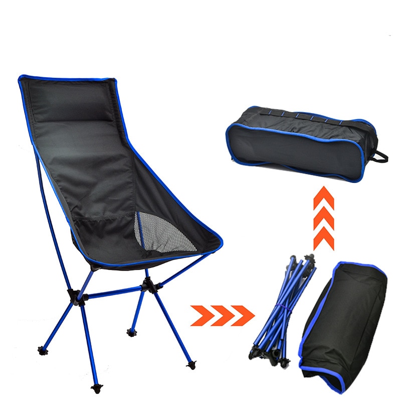 Campingstol udendørs letvægts aluminiumslegering sammenklappelig stol med opbevaringspose bærbar fold op til vandreture picnic fiskeri bbq
