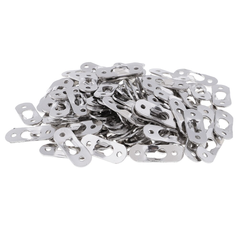 100 Pcs Sliver Heavy Duty Keyhole Hangers Photo Frame Hook Picture Hangers