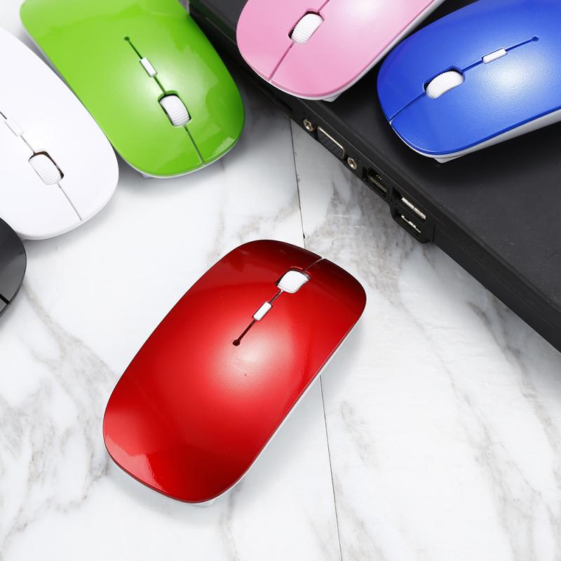 2.4Ghz Wireless USB Mouse 3 Keys Mouse Gaming Office Mice 1600DPI Portable Super Slim Colorful Use Battery For PC Laptop Desktop