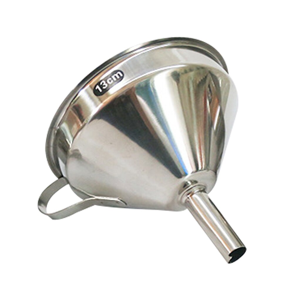 Stainless Steel Cone Funnel Pour Oil Wine Liquid Hopper Kitchen Home Tool 11/13/15cm Kitchen Tools &amp; Gadgets Durable Funnel: L