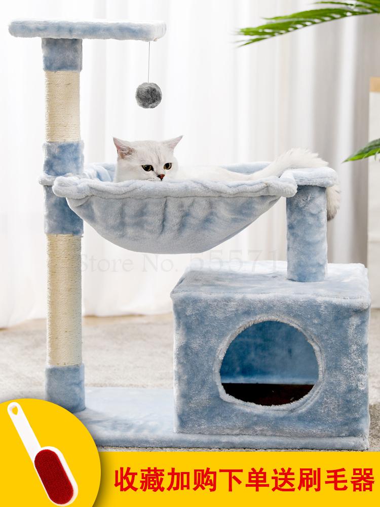 Sisal cat climbing frame small solid wood cat nest tree one cat scratch board cat jumping table scratch post cat shelf cat