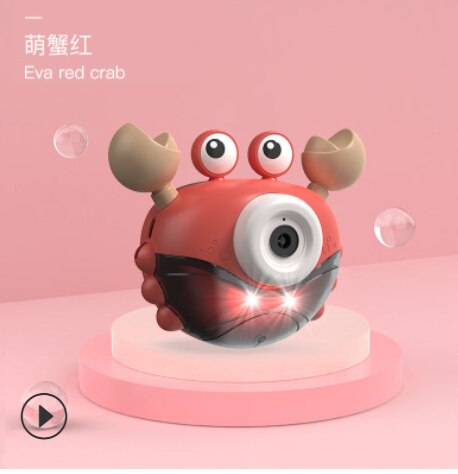 Krab Bad Speelgoed Bubble Bad Maker Voor De Bad Blaast Bellen Nummers Bubble Machine Peuter Kids Bad Speelgoed Camera Vorm J: Rood