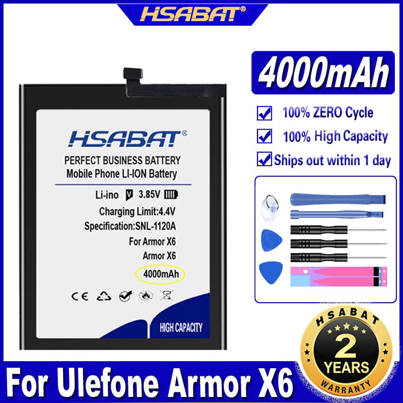 HSABAT-Batería Para Ulefone Armor 2, 3, 5, 3T, 3W, 6, 6E, 6S, 7, 7E, 8, 9, 9E, 11, X, X8, X6, 10, X2, X3, X5, X7, X7 Pro: for Armor X6