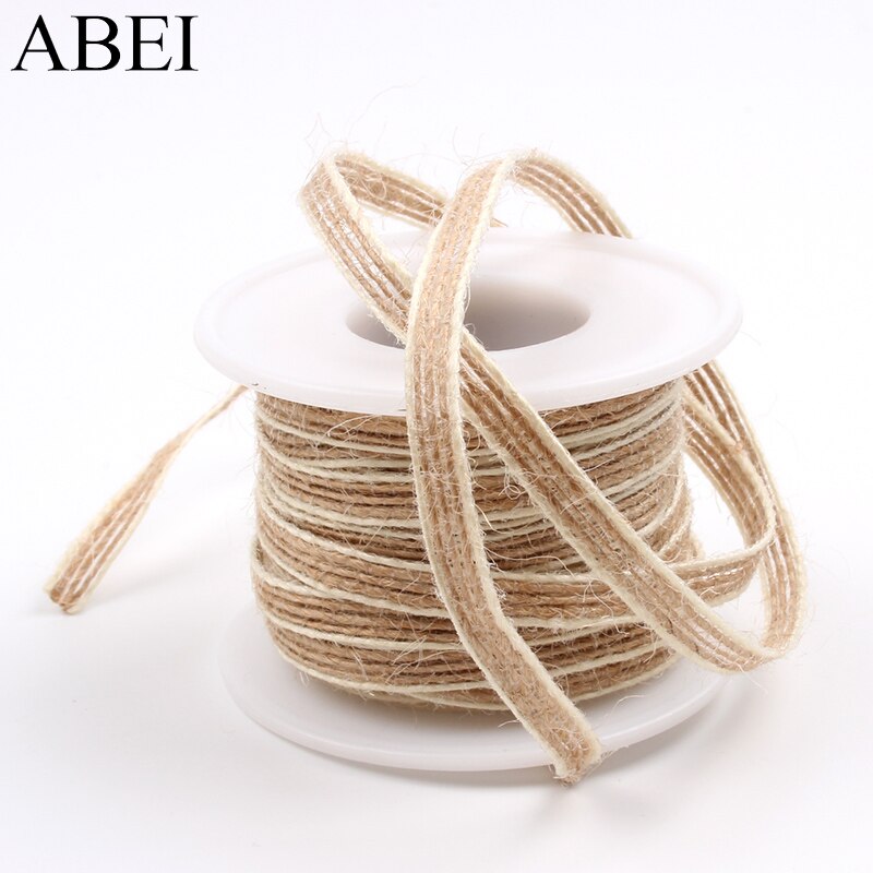 5mm 10 yards säckväv band jute spetsband gör det själv bröllop hantverk handgjorda sladdar tillbehör
