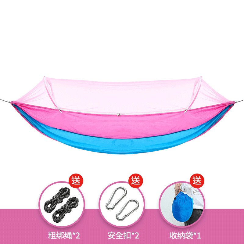 Outdoor Quick-opening Hammock With mosquito Net 1-2 Person Tent Backyard Hammock Camping Anti-mosquito Ultralight Hammock: C-S