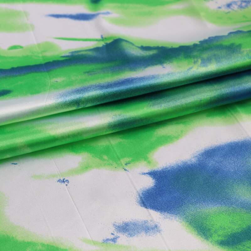 100cm*148cm ombre gradient maleri trykt satin stof diy patchwork syemateriale til kvinder kjole tørklæde