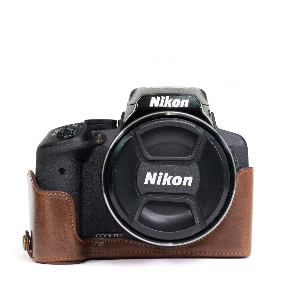 Etui en cuir 9 en 1 + filtre + pare-soleil + stylo de nettoyage + protecteur de verre pour appareil photo numérique Nikon CoolPix P900 P900s