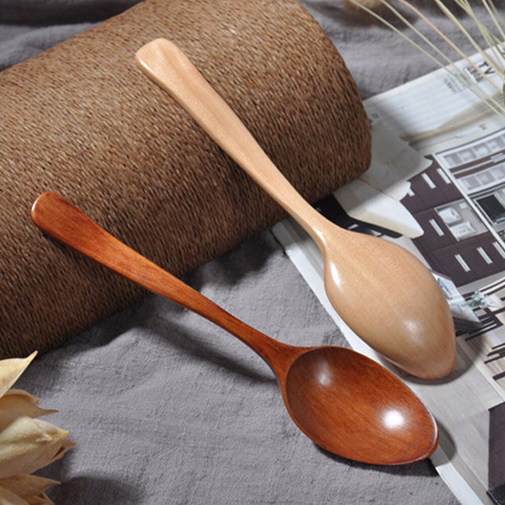 Houten lepel vork bamboe keuken kookgerei gereedschap soep-theelepel servies 11.6