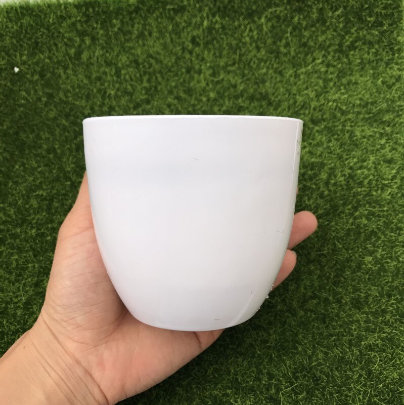 White Round Plastic Flower Pot Plant Vase Simple Moderm Flowerpot With Moss Foam Floral Arrangement Accessories home decoration