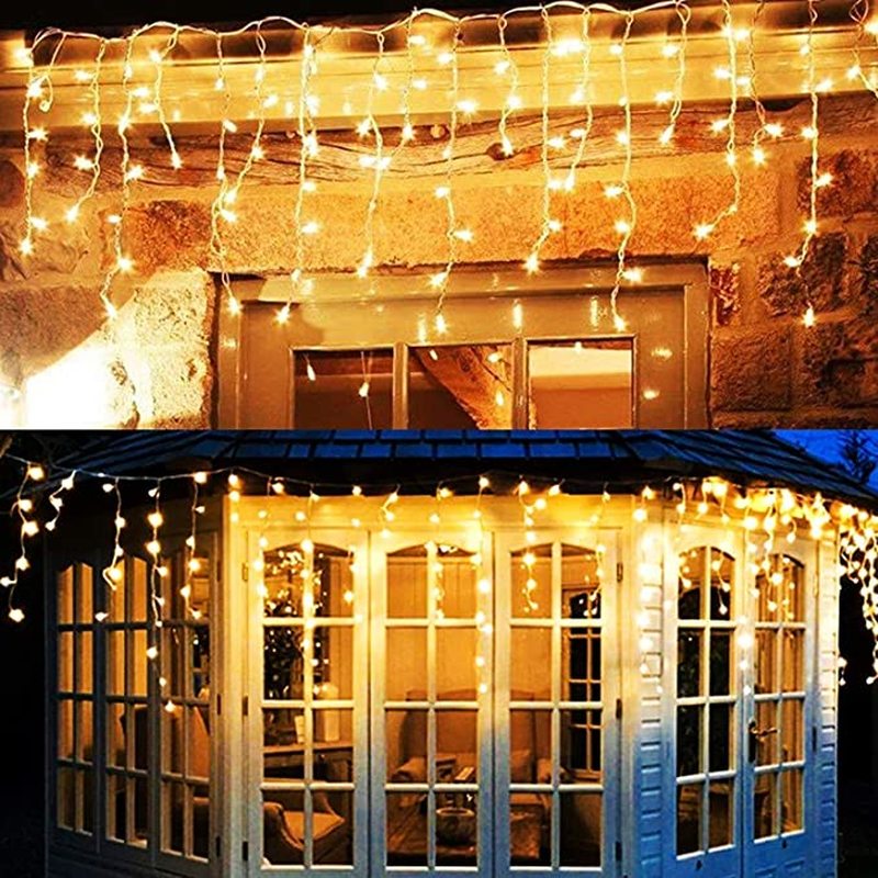Led Curtain Icicle String Lights 3.5M/5M Droop 0.4/0.5/0.6m Christmas Lights Garland Street Party Garden Decorations for Home