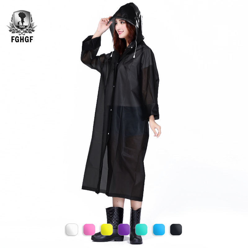 FGHGF di Modo di EVA Donne Impermeabile Ispessito Impermeabile Cappotto di Pioggia Donne Sereno Trasparente di Campeggio Impermeabile Impermeabili Vestito