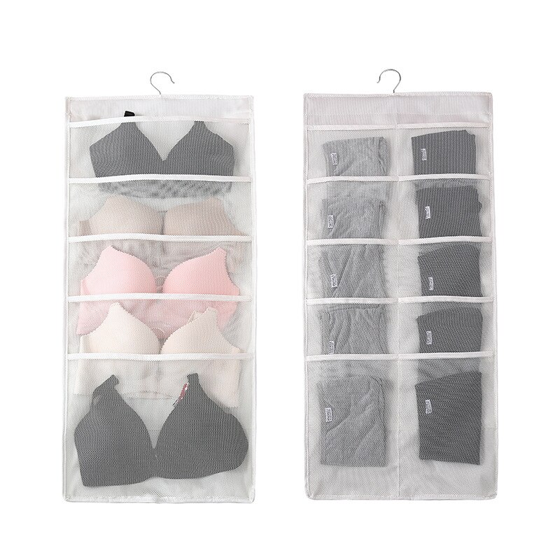 Double-sided Mesh Wardrobe Storage Hanging Organizers For Underwear Bra Socks Necktie Folding Closet Clothing Rack Hanger