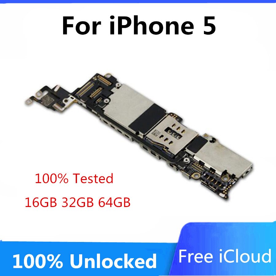 Placa base desbloqueada 100% Original para Iphone 5, con Chips completos, desbloqueo para Iphone 5, placa lógica con IOS, 16GB, 32GB, 64G