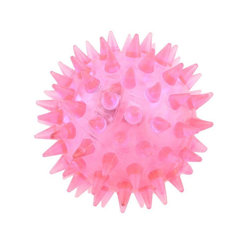 Hund pipiga leksaker färgglada mjuka gummi självlysande husdjur valp hund tuggar leka elastisk igelkott boll leksak små sällskapsdjur tillbehör