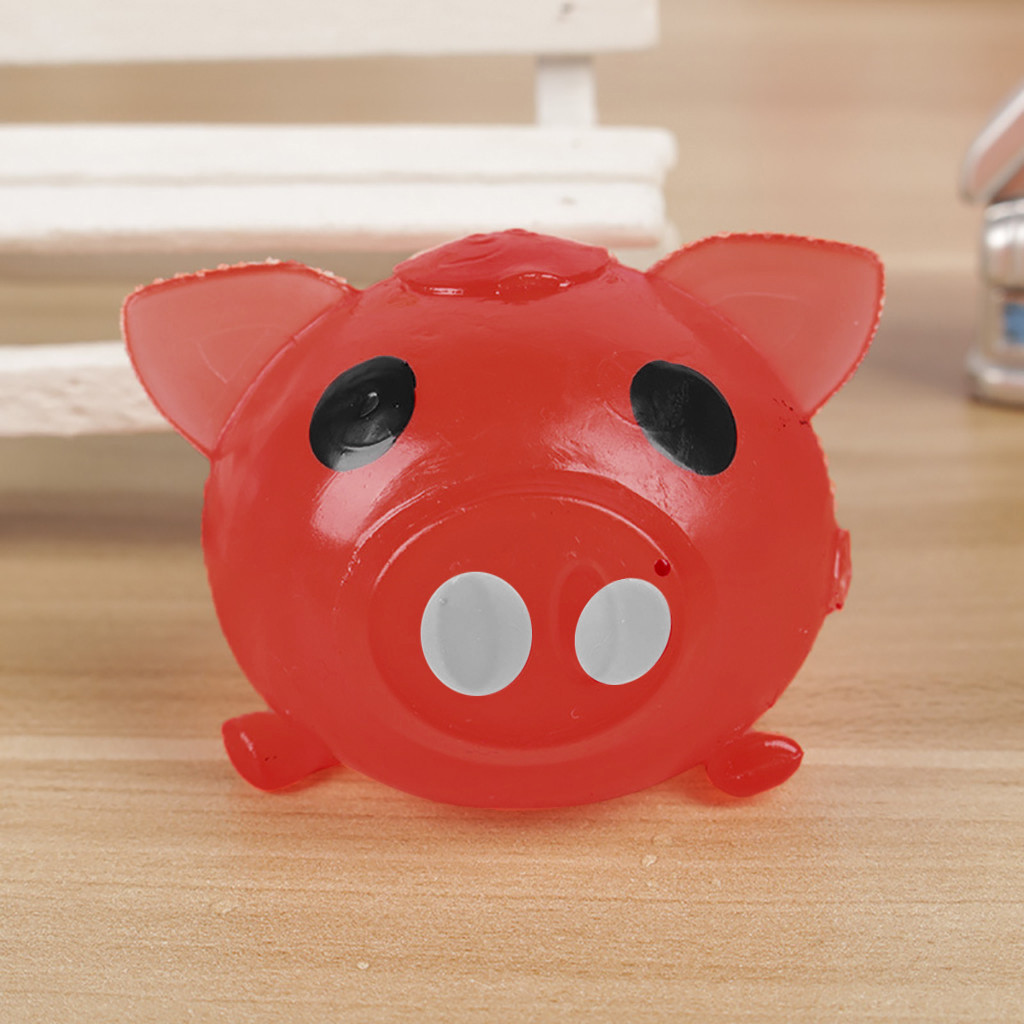 Stress Jello Pig Cute Stress Relief Toy Splat Water Pig Ball Vent Squishy Toys Venting Ball Sticky Smash Water Ball HOOLER