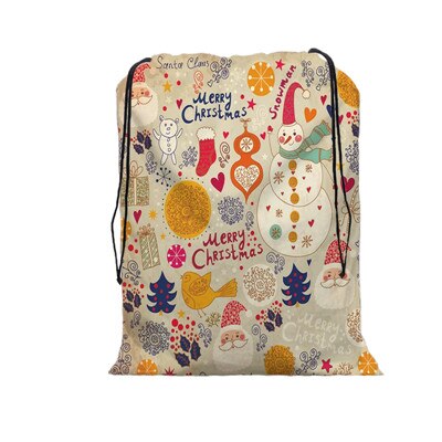 De zak vrolijke kerst print tas kerst trekkoord tassen dames multi-stijl reisrugzak wolesale: 08