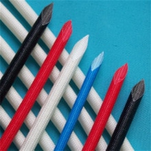 Manguito de fibra de vidrio de silicona de 6mm, cable resistente a las llamas, resina de silicona, tubo de protección aislado (blanco)-3/ 5/10 metros