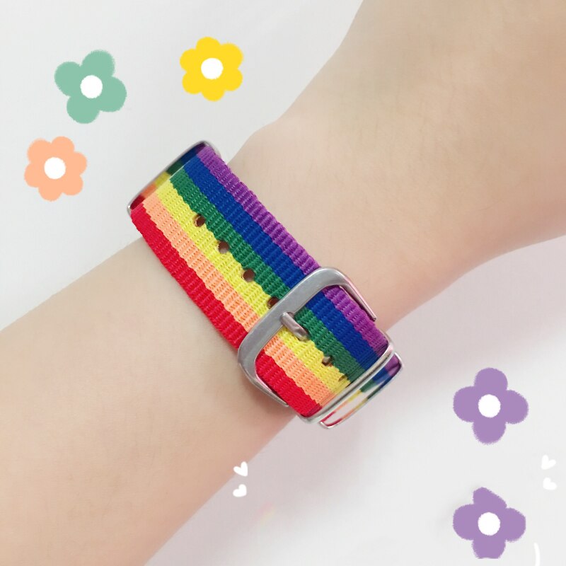 Nowy pasek Daisy bransoletki dla dziewczynek chłopcy damska Rainbow bransoletka z nadgarstkiem bawełniana pościel regulowana para biżuteria prezenty
