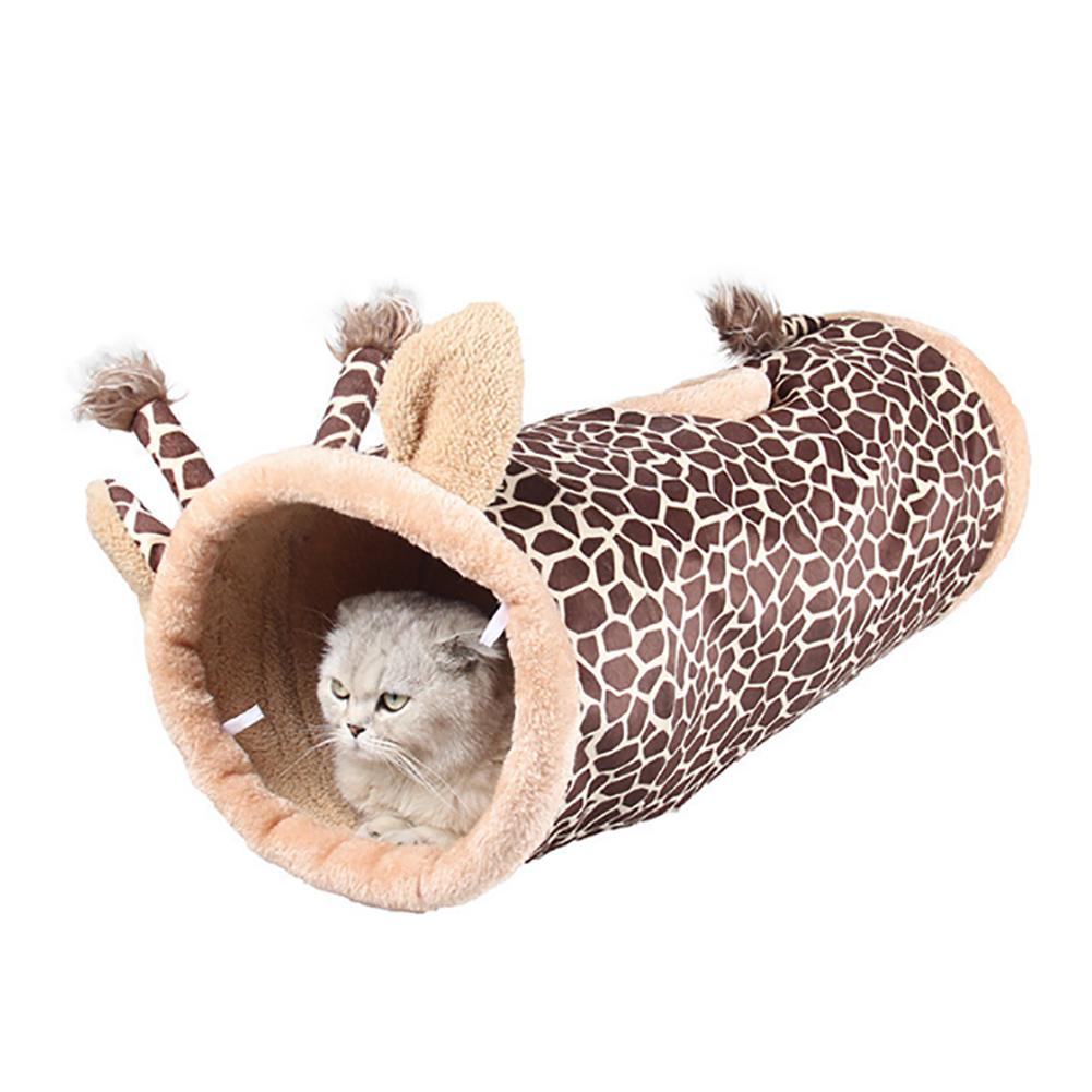 Vouwen Kanaal Dinosaurus Giraffe Zwarte Kat Tunnel Kat Bed Kleine Hond Puppy Kennel Kat Slaapzak Warm nest: B