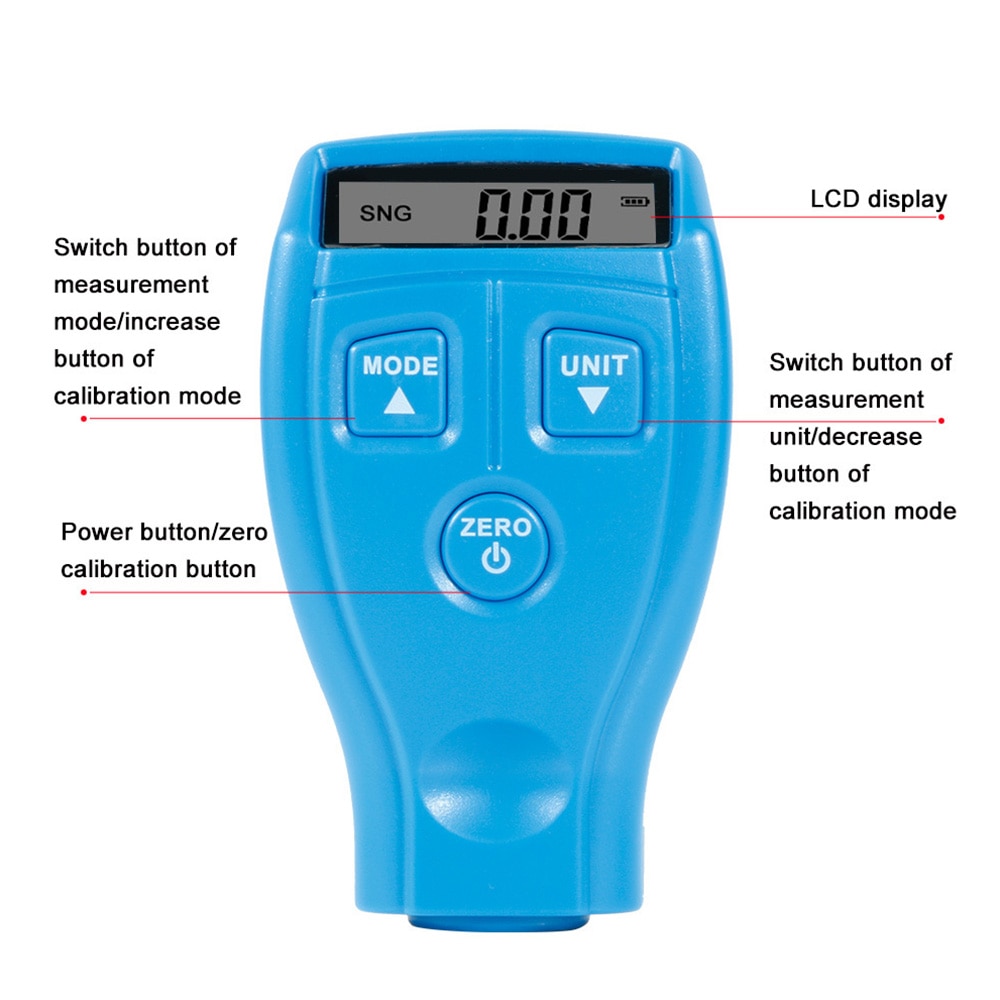 Portable Paint Film Meter Tester Coating Measure Thickness Gauge Digital Portable Mini Thickness Gauge Tester