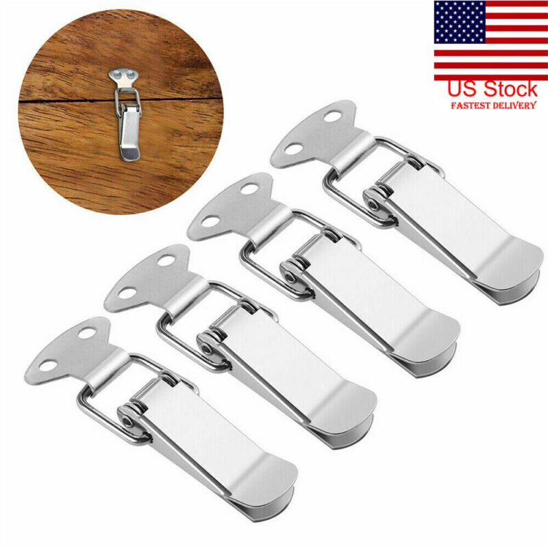 1Pc Cabinet Box Locks Spring Loaded Latch Catch Toggle 44x23mm Stainless Steel Hasps For Sliding Door Window Furniture Hardware