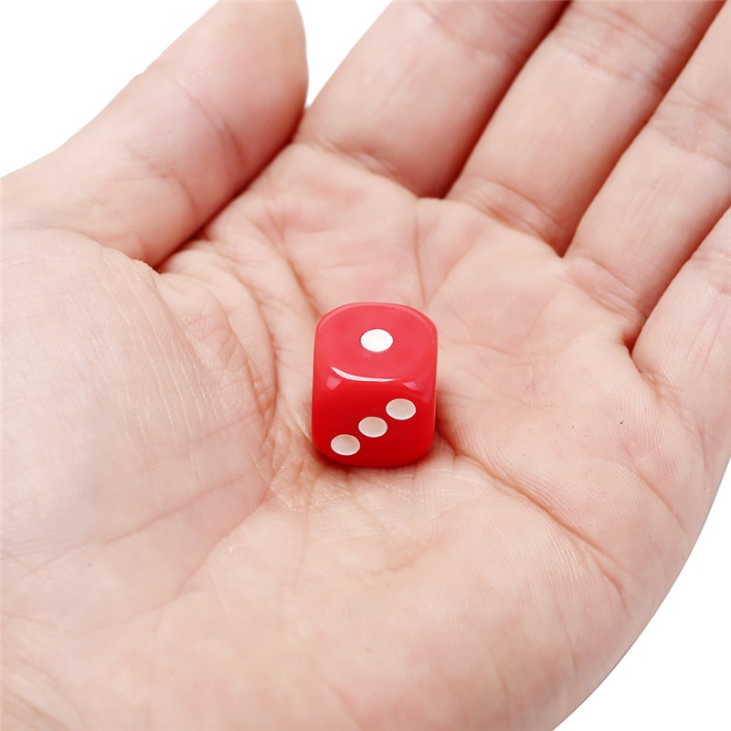5 colors wholesales 14mm 10pcs/set acrylic colorful d6 dice,6 sided gambling small dice for ,white,red,pink,orange, blue