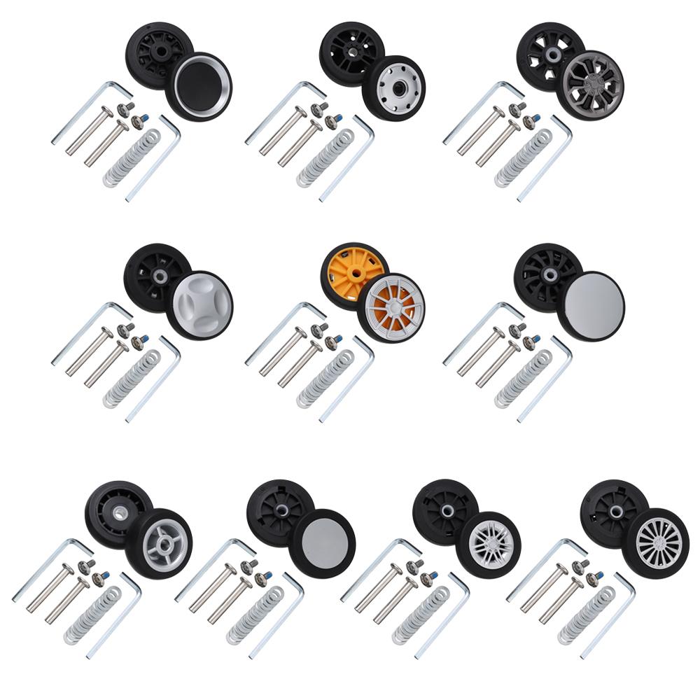 2 pezzi sostituire le ruote con la vite per i bagagli da viaggio valigia ruote assali kit di riparazione 40/50/60mm ruota silenziosa riparazione fai da te