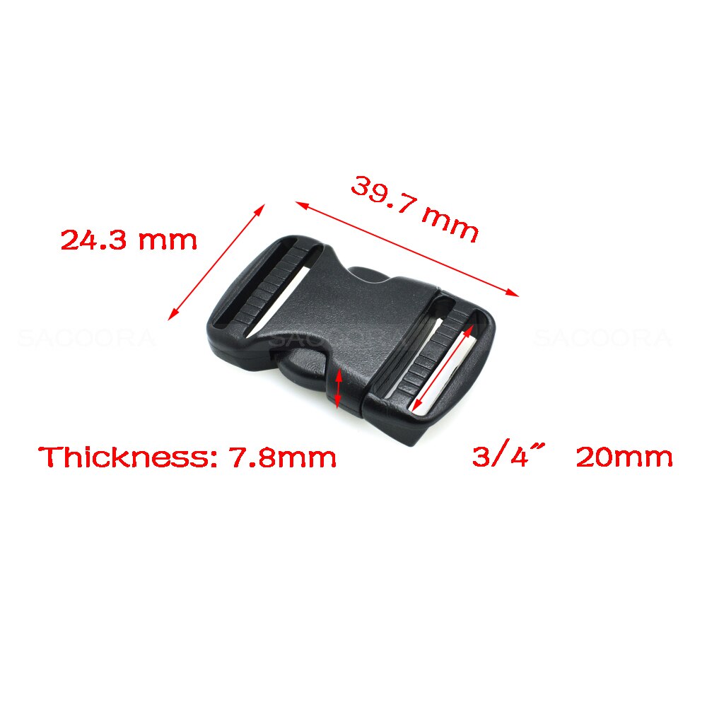 20mm 25mm 32mm~50mm Plastic Hardware Dual Adjustable Side Release Buckles Molle Tatical Backpack Belt Bag Parts Strap Webbing