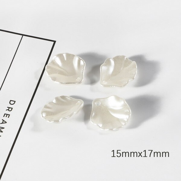 Valkoiset akryylilehdet terälehdet kukka himmeät akryylivälikkeet helmet hiuksiin hääkorvakorut tee itse tekemistarvikkeet: Beige 15 x 17mm