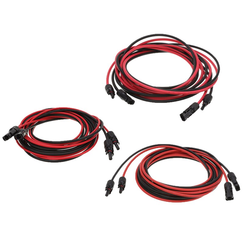 PVC Insulated Electrical PV Connector Cables Solar Panel Connect Back 10m 30ft 10AWG 12AWG 14AWG 2.5mm 4mm 6mm