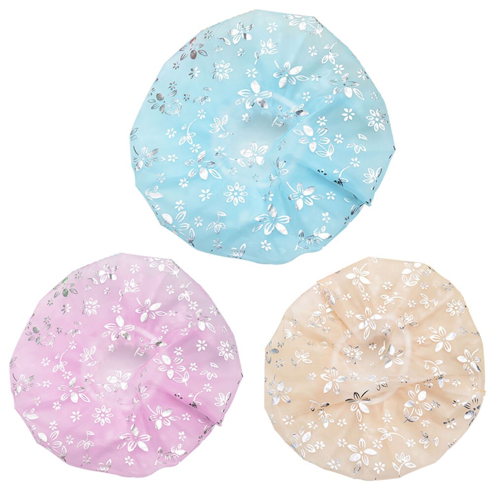 Elastic Band Spa Cute Protective Kitchen Thicken Waterproof Hat Shower Cap Hair Cover Bath Travel Floral Print Home Bathroom