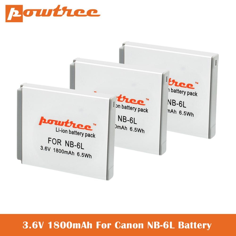 NB-6LH NB6L NB-6L Digital Battery for Canon Power-shot Camera HS SX520 SX530 SX540 SX600 SX610 SX700 SX710 IXUS 95 200 210 L20: 3 Picec Battery