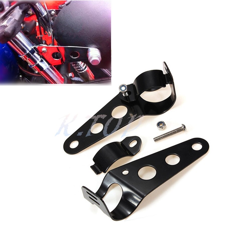 Zorbyz motorcykel sort universal streetfighter forlygte forlygte monteringsbeslag 28-34mm sorte gaffelører til suzuki triumph