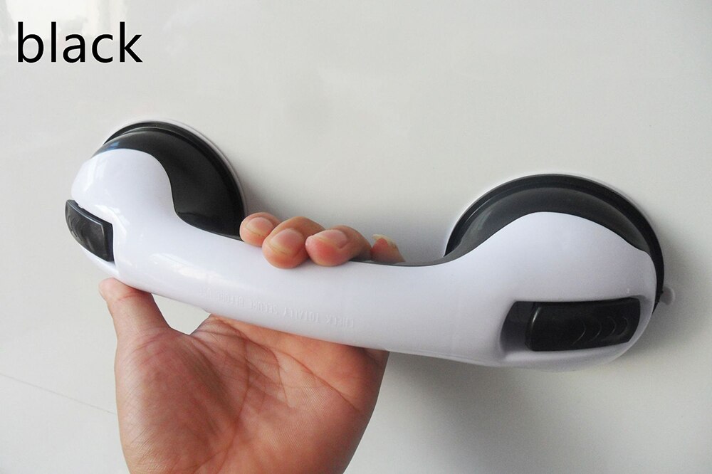 Bathroom Suction Cup Handle Grab Bar for elderly Safety Bath Shower Tub Bathroom Shower Grab Non-slip Handle Rail Grip: black