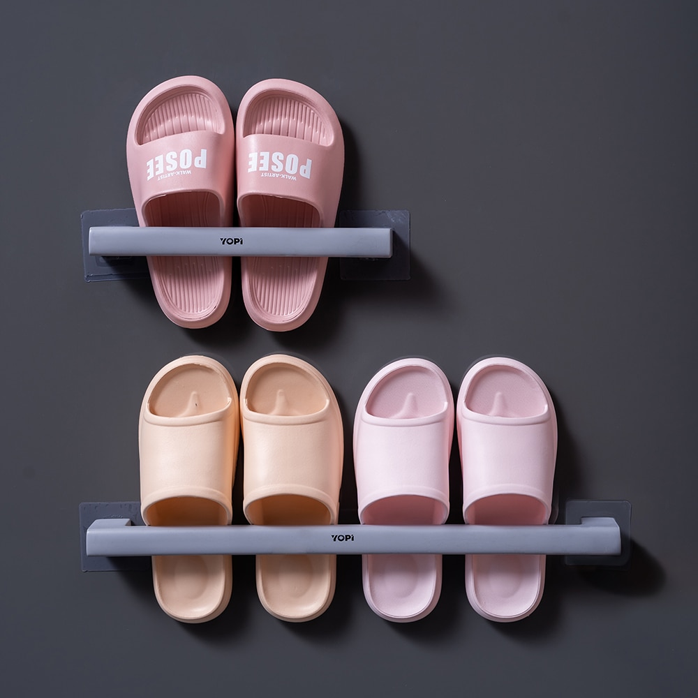 Estante para zapatos de baño montado en la pared, estante para zapatillas para el hogar, dormitorio, ducha, organizador de habitación, estante de almacenamiento de zapatos