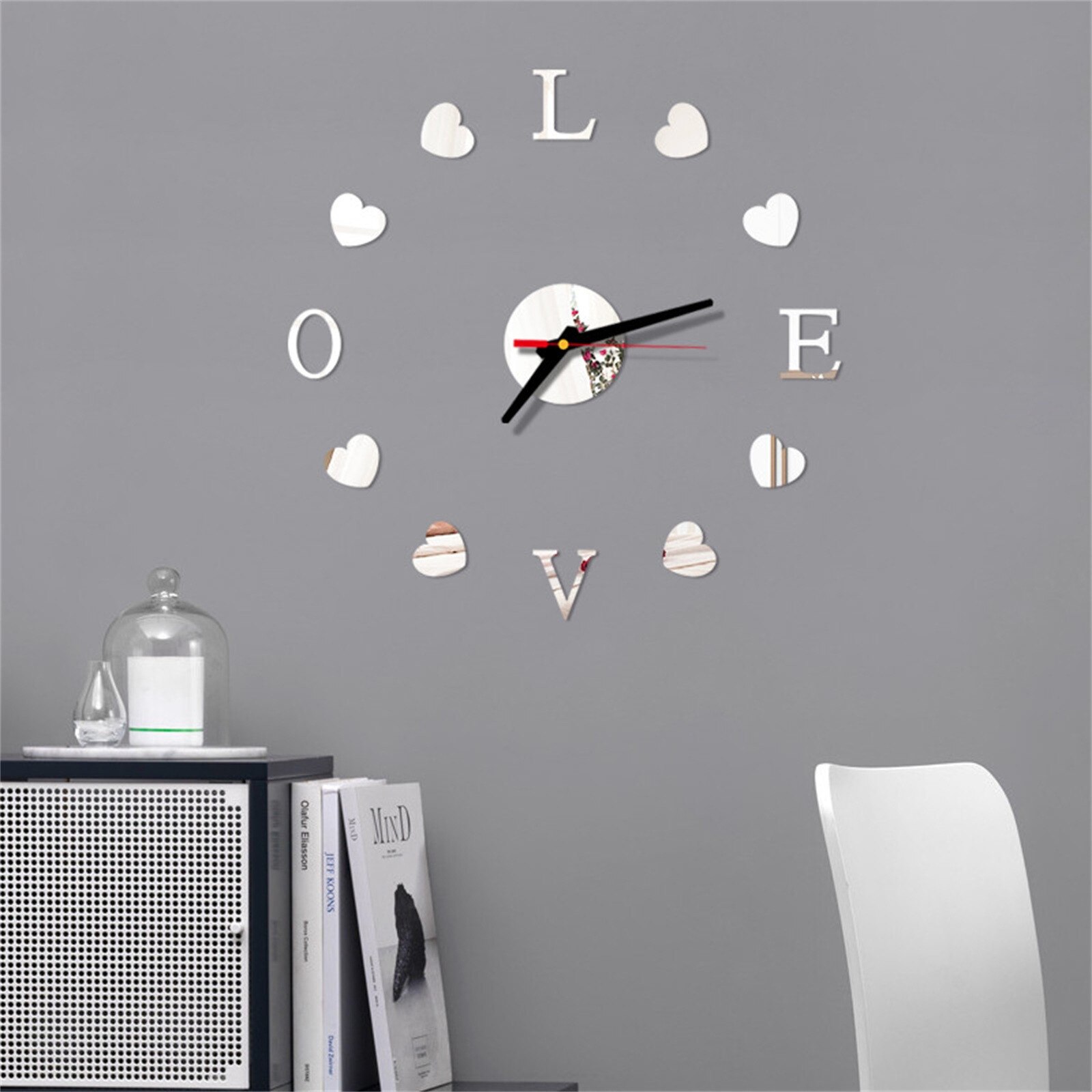 Functie Acryl Minimalistische Wandklok Moderne Diy Wandklok 3D Decoratieve Spiegel Oppervlak Sticker Home Office Decor Wandklok