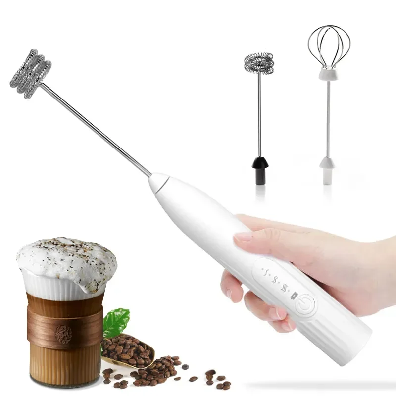Agitador eléctrico de espuma de leche, batidor de café inalámbrico, batidor de huevos de mano, agitador de espuma de capuchino, herramientas de cocina portátiles USB, Espumador