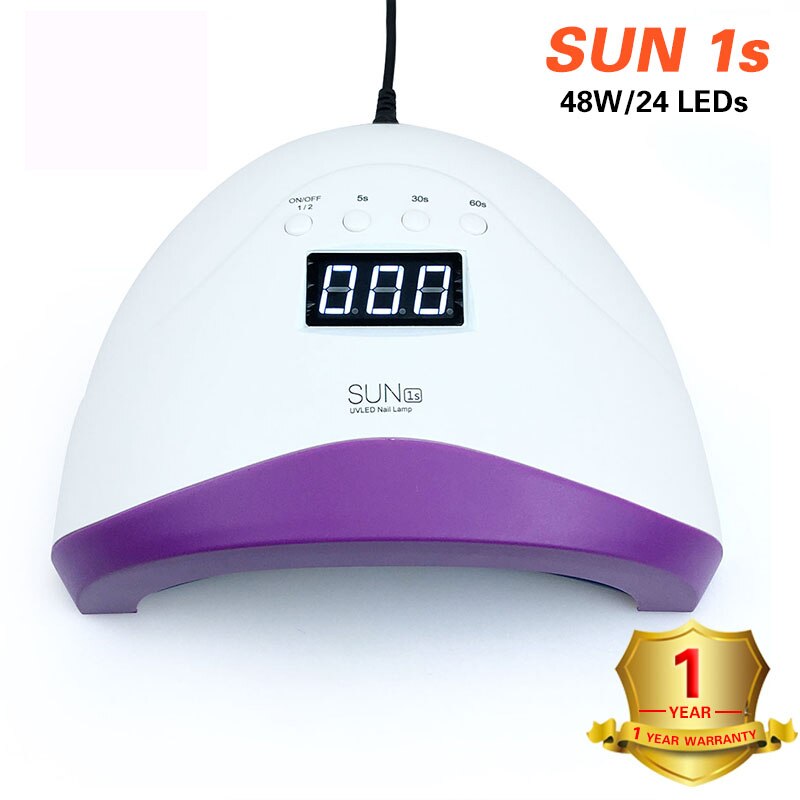 Uv Lamp Zon Een 48W Nagel Droger Gel Polish Curing Met Bodem 30 S/60 S/99 S Timer Lcd Display Sneldrogend Gel Polish Lamp: Paars