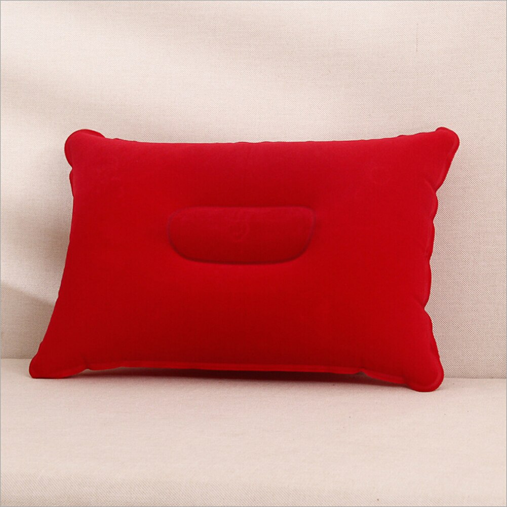 Outdoor Reizen Air Pillow Strand Opblaasbare Body Kussen Auto Head Rest Wandelen Kussens: Rood