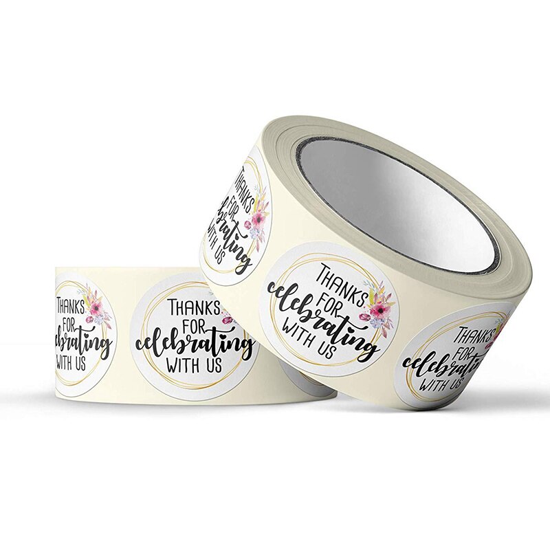 500pcs/roll Kraft round thank you Stickers seal labels stickers Package sticker