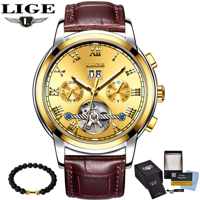 LUIK mannen Skeleton Horloge rvs Antieke Steampunk Casual Automatische Mechanische Horloges Mannelijke Heren Horloge: Rood