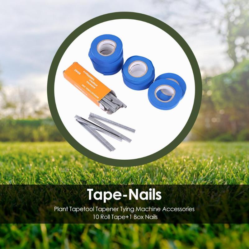 Plante de jardin Tapetool Tapener attachant Machine accessoires 10 rouleau ruban + 1 boîte ongles légumes raisin élagage outils