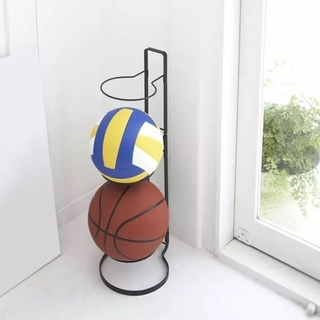 Fotbollsdisplayställ, volleybollställ sportbollar arrangör baskethållare platsbesparande