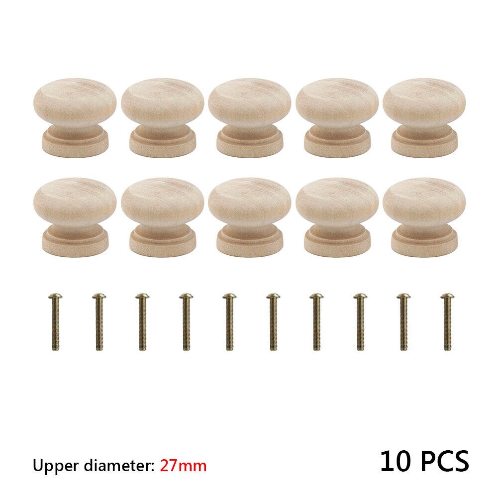 10 stk treknott skuff trekker skap garderobehåndtak 24mm 27mm 32mm runde knotter kjøkkenmøbler maskinvare mye: 27mm hvite