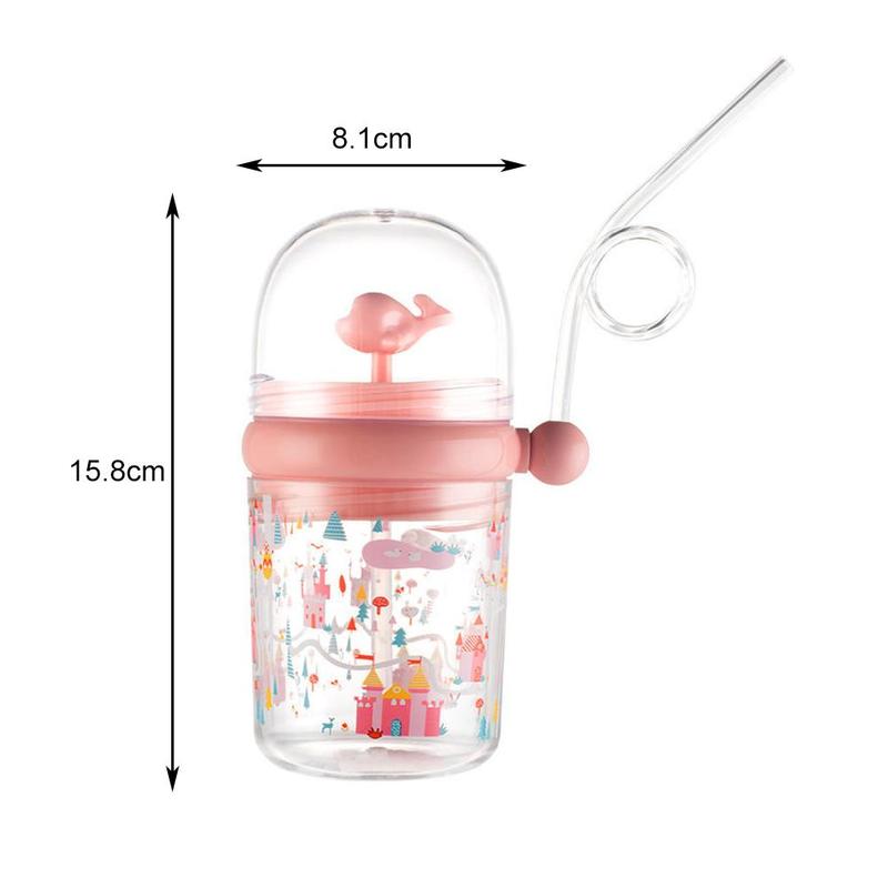 250 Ml Kinderen Grappig Whale Water Spray Drinkbeker Cartoon Zuigflessen Met Rietjes Draagbare Kinderen Cups Drinkware Cup