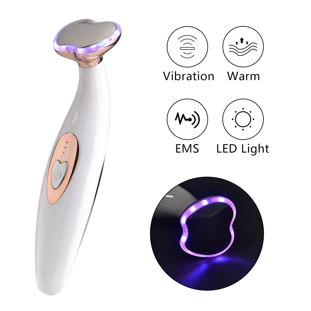 Portable EMS Microcurrent Skin Tightening Face Beauty Pen Multifunction LED Photon Vibration Face Lifting Massager skincare tool