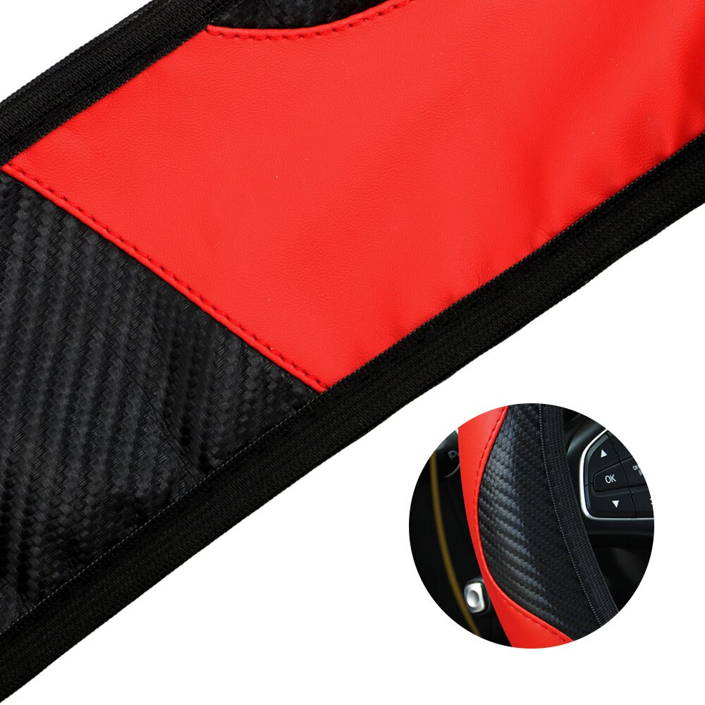 Protector de cuero y fibra de carbono para volante de coche Peugeot, protector de cuero y fibra de carbono para volante de coche Peugeot 108 208 GTI 308 T7 T9 3008 307 5008 508 107 108 207 301 4007 4008