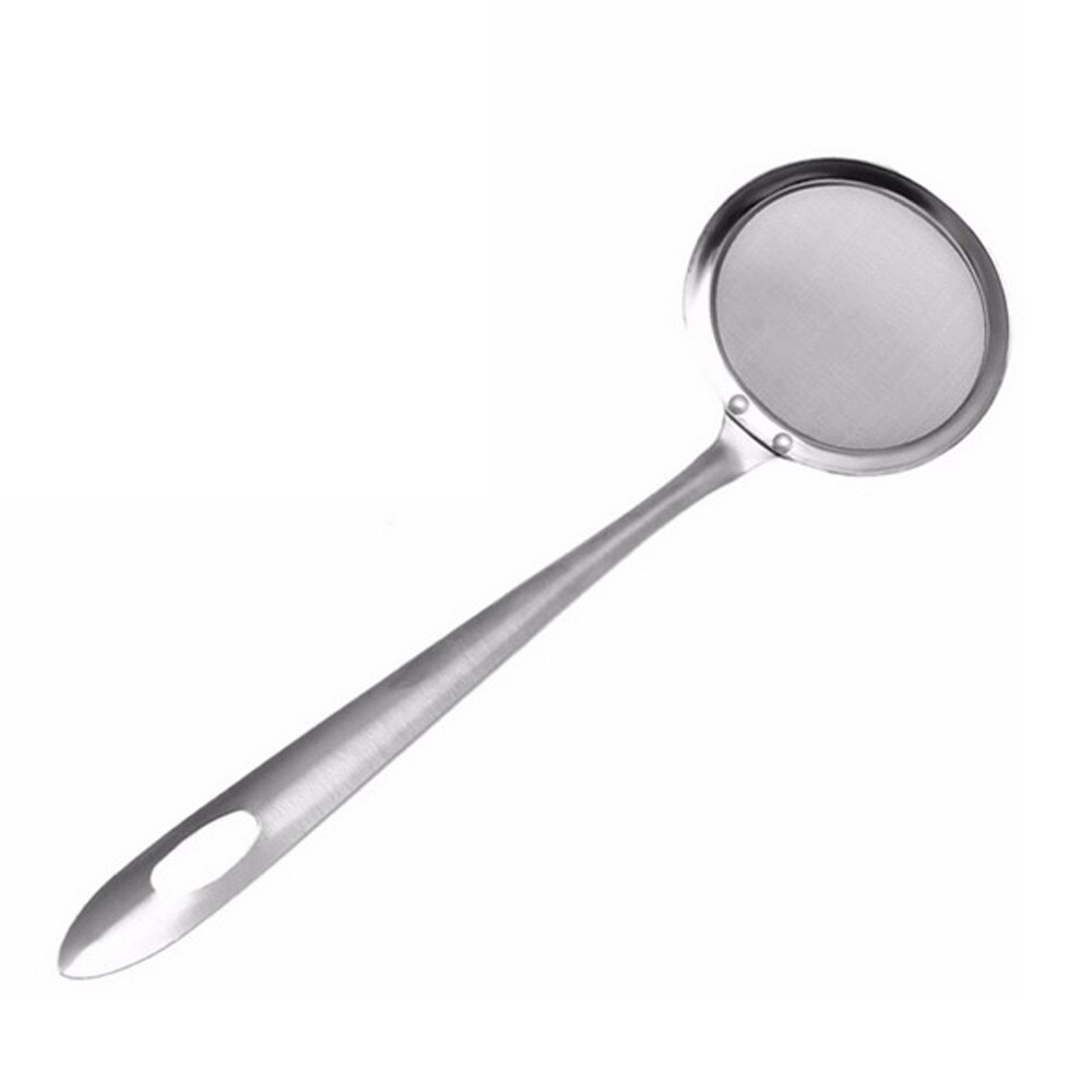 Stainless Steel Skimmer Spoon Fat Skimmer Spoon Fine Mesh Strainer Ladle Oil-Frying Filter Spoon for Kitchen Frying Food