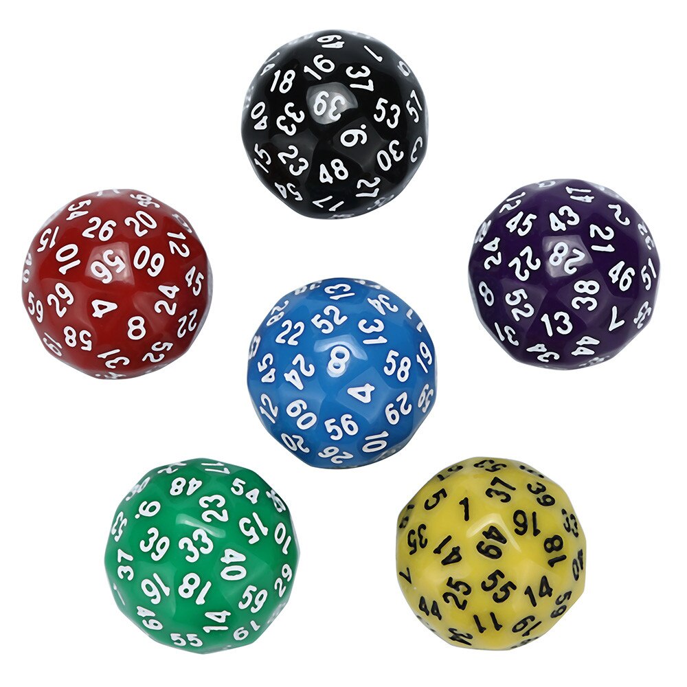 6Pcs würfel sets perfekte für TRPG spiel liebhaber neue poly würfel d60 16mm dados poliedricos dadi da gioco würfel d60 30A20