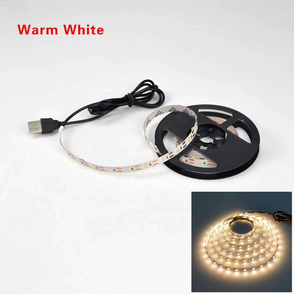 5V Usb Led Light Smd 3528 Hdtv Tv Achtergrond Decoratie Lamp Tape Flexibele Strip Niet Waterdicht 1M 2M 3M 4M 5M: Warm White / 4M